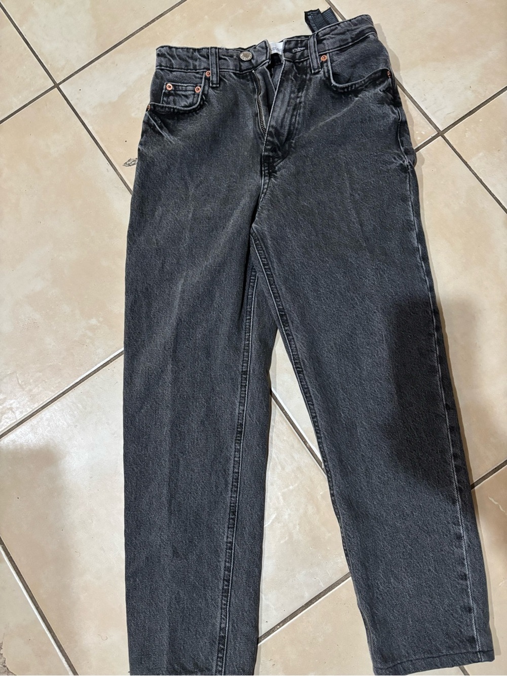 Zara Men's Straight Jeans in Washed Black